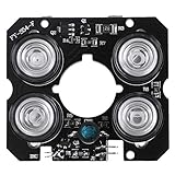 KEALLANS 4 Reihen IR fuehrte Scheinwerfer-Infrarot-4x IR LED-Brett Fuer ueberwachungskameras Nachtsicht (52mm Durchmesser)