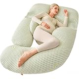 HUHJYUGE Seitenschläferkissen, Lagerungskissen Schwangere, G-förmiges Schwangerschaftskissen, Ganzkörperkissen für Schwangere, Unterstützung für Bauch, Rücken, Hüften und Beine (A)
