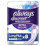 Always Discreet Inkontinenz-Einlagen Plus Long Plus bei Blasenschwäche 8 Stück