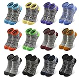 LAETBBE 12 Paar Kindersocken Jungen Socken Mädchen Sportsocken Kinder Sneakersocken Baumwolle Schulkind Socken für Jungen Mädchen 8-10 Jahre