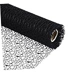 LALAFINA Rollen Geschenkgaze Verpacken Schwarzer Mesh-Stoff Netz Beige Schrägband Zum Nähen Raumdekorationen Baumwollfabrik Blumendekor Baumwollband Verpackungsgaze Paillette Black