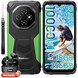 Blackview Fort 1 (18+256) Outdoor Handy Ohne Vertrag 10000mAh, Android 15 Outdoor Smartphone, 6.56' 90Hz Ultradünn baustellenhandy, IP69K Wasserdicht, NFC/GPS/Gemini AI/Fingerabdruck/Glove Mode