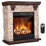 Ambiness Elektrokamin | 2 Heizstufen | 900W - 2000W | viele Modelle | LED - 3D Flammeneffekt mit Farbwechsel | inkl. Fernbedienung Timer & Thermostat | Überhitzungsschutz | Terrano