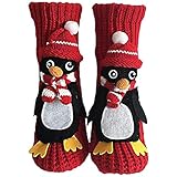 3D Stricksocken mit Tieren Damen Herren Weihnachtsstrumpf Handgehäkelte Tiersocken Lustige Faultier Panda-Socken Herbst Winter Baumwolle Animal Socks Warme Umarmung Kuschelsocken Weihnachten Socken