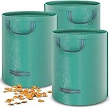 HAYATEC Gartensack 3x Laubsack Gartenabfallsack stabil mit 4 Griffen selbststehend UV-Beständig 272 liter groß Wasserdicht robust aus Polypropylen-Gewebe (PP) 150g/m² 390g