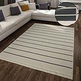 TT Home Wohnzimmer Teppich Esszimmer Waschbar Skandinavisches Design Fransen Wendeteppich, Farbe: Dunkelgrau 4, Größe:80x150 cm