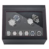 NOSTHEART Automatische Uhrenbeweger Box 4+6 PU Leder Luxuriöser Uhrenbeweger Uhrenvitrine für Automatikuhren mit Leisem Wechselstromadapter Watch Winder