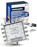 SCHWAIGER 5200 SAT Multischalter 1 auf 8 I SAT-Verteiler für 8 Teilnehmer I Satelliten-Multiswitch aus Aluminium I energieeffizient & zuverlässig I 8-Fach Verteiler für Satellitensignale