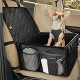 HELDENWERK Extra Stabiler Hunde Autositz -Verstärkte Wände und 5 Gurte - Wasserdichter Hundeautositz für Rück- und Vordersitz (Schwarz, Standardgröße)