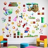 2 Stück 3D Super Bro Wandaufkleber Aufkleber, Kinderzimmer Wandsticker Wohnzimmer Küche dekorative Wandaufkleber Cartoon Wandtattoo Kinderzimmer Babyzimmer Hause Wanddekoration