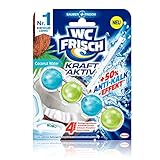 WC FRISCH Kraft Aktiv Duftspüler Coconut (50 g), WC Reiniger für Reinigung bei jeder Spülung, Duftsteine für langanhaltend frischen Duft, + 50 % Anti-Kalk Effekt*