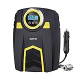 Kompressor 12V Auto Digital, Luftkompressor Auto, Tragbare Luftpumpe mit Stopp & LCD Display, Elektrische Reifenpumpe für Reifen, Motorrad, Bälle, Zubehör für Camping und Wohnmobil