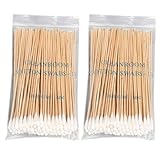 Wattestäbchen mit Holzgriffen, 15,2 cm lang, mit Baumwollspitze, Applikator für Öl, Make-up, Lidschattenpinsel, Einkopf-Reinigungsstab