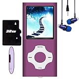 Hotechs MP3-Player/MP4-Player, MP3-Player mit 32 GB Speicherkarte, schlankes Design, digitales LCD-Display, 4,6 cm (1,8 Zoll) Display, FM-Radio