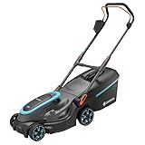 Gardena Akku-Rasenmäher PowerMax 32/18V P4A Ready-To-Use-Set: Mäher bis 200 m², 32 cm Schnittbreite, 30 l Fangvolumen, zentrale Schnitthöhenverstellung, PowerPlus Motor mit Eco-Modus (14632-20)