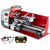 VEVOR Metalldrehmaschine 8X16 Zoll Präzisions-Minidrehmaschine mit variabler Drehzahl 50-2500 U/min 750W Metallfräsen