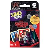 Mattel Games HJP41 - UNO FLIP! Stranger Things Edition, Kartenspiel mit beidseitig bedruckten Karten, Geschenk für Kinder-, Familien- und Erwachsenenspieleabende, 2 bis 10 Spieler ab 7 Jahren