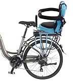 MINRS Kindersitz Fahrrad Hinteren, Fahrradkindersitze mit Sicherheitsgurt Abnehmbares Sitz Zwei U-förmige Geländer, Fußstützenhalterungen für Kinder von 6 Monaten bis 6 Jahren Blau
