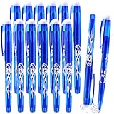 YIIFELL 12 Stück Radierbarer Kugelschreiber, Tintenroller Radierbar, Gelschreiber Friction Stifte Radierstift, Erasable Pen Set für Bürobedarf Schulsachen Studenten (Blau 0,7 mm)