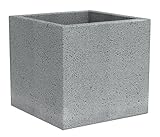Scheurich C-Cube, Pflanzgefäß aus Kunststoff, Stony Grey, 40 cm lang, 40 cm breit, 33 cm hoch, 44 l Vol.