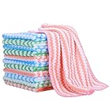 umorismo 12 Stück Putzlappen Spültücher Mikrofasertücher Reinigungstücher Microfaser Putztuch Küche Stark Saugfähig Wiederverwendbar Putztücher Spüllappen Waschbar Verdicktes(30 * 30cm)