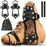 Spikes für Schuhe Winter, 10 Edelstahl Spikes Schuhe, Steigeisen, Zähne Schuhspikes, Schuhkrallen, Spikes für Schuhe,Anti Rutsch Schuhspikes,Schneespikes für Walking,Joggen,Klettern und Wandern (L)