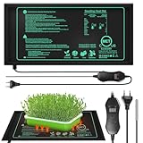 HOSPAOP Heizmatte Wärmematte Pflanzen mit Thermostat, Mini Indoor Gewächshaus Heizkissen 25 x 52.5cm, Zimmergewächshaus für Sämlinge, Haustiere und Reptilien Terrarium, 50Watt