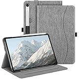 Fintie Hülle für Samsung Galaxy Tab S9 FE 10.9 Zoll/Tab S9 11 Zoll 2023 Tablet, Multi-Winkel Folio Schutzhülle mit Dokumentenfach und Auto Schlaf/Wach Funktion, Grau