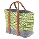 SIDCO Filztasche Shopper Tragetasche groß Einkaufstasche Filz Handtasche grau grün