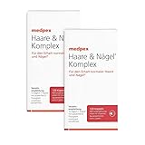medpex Haare & Nägel Komplex Duo – 2x 120 Kapseln – Mit Biotin, Zink, Selen & Kupfer – Für kräftige Nägel, glänzendes Haar & Bindegewebe - Nahrungsergänzungsmittel