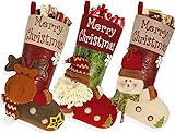 ORSJA Weihnachtsstrumpf, 48cm/19in Groß Nikolausstrumpf für Weihnachtsdeko, Nikolausstiefel zum Befüllen Weihnachtsocken für Weihnachten Kamin Deko Geschenke