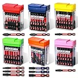 Geinxurn Schlagfeste Schraubendreher Bits Set, 90 Stücke 50mm Magnetisch (PH2/PZ2/T10/T15/T20/T25/T30/Hex) S2 Stahl Multi Treiber Bits mit Lagerung Bunte Box