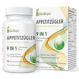 Natürlicher Appetitzügler für Frauen – Glucomannan aus Konjakwurzel mit Grüntee, Cayennepfeffer, Vitamin B6 & B12 – Vegan, Zusatzstofffrei (90 stück (1er Pack))
