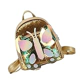 VALICLUD Kleiner Rucksack Süße Strandtasche Kinder Strandtaschen Flügel Rucksäcke Mini-rucksäcke Für Mädchen Reiserucksack Für Mädchen Strandtasche Für Mädchen Süßer Rucksack Golden
