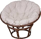 moebel direkt online Papasansessel, Durchmesser 80 cm _ Inklusive Kissenauflage _ braun