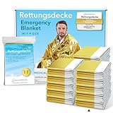 URBAN MEDICAL Premium Rettungsdecken - Schutz vor Kälte und Hitze - 5-15 Stück - Doppelseitige Notfalldecken - Gold/Silber - Große Rettungsfolien für Erste Hilfe - 210 x 160 cm
