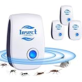 Mäuseabwehr Mäusevertreiber Ultraschall, 4 Stück Elektronische Insektenschutzmittel & Pest Control Repeller, Ultraschall Schädlingsbekämpfer für Mücken, Kakerlaken, Fliegen, Mäuse, Ratten