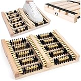 SULPO Schuhabstreifer Aussen - Robuste Schuhbürste Wetterfest, rutschfest, Extra Harte Borsten für Matsch, Sand, Schnee, Farbe Beige