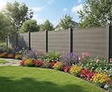 WPC Sichtschutzzaun CORTEZA 8x Zaunelement + 9x Pfosten - 14,2m