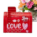 Valentine Tin Mailbox, Mehrzweck-Valentinsbox, Valentins-Karten-Box, Klassenzimmer-Briefkasten, Grußkarten-Briefkasten, Valentinsbriefkasten, kompakte Valentinstagsbox, Briefkasten für Karten,