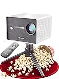 CuBeam Mini Beamer 4K | Mobiler Full HD LED Projektor 1080p | Heimkino & Outdoor | Kurzdistanz tauglich | Portable Mini-Beamer kompatibel mit Bluetooth & Handy | Kleiner Smart Projector
