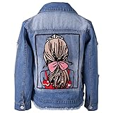 Amur Leopard Kinder Mädchen Jeansjacke Baumwolle Denim Jacke Süß Kinder Frühling Herbst Jacke, Blau B, 122-128
