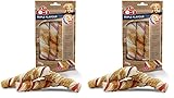 8in1 Triple Flavour Rolls Kaustangen für Hunde - Kausnacks mit extra viel Fleisch, 113g Beutel (3 Stück) (Packung mit 2)