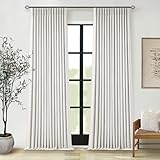 Verdunkelungsvorhänge aus Leinen, 228 cm, für Wohnzimmer, thermische Geräuschreduzierung, zweilagig, 100 % Verdunkelung, Vorhänge mit Innenlasche, Quetschfaltenringe, Haken, Fenstervorhang, Gardinen,