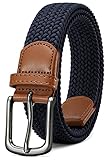 CHAOREN Elastischer Gürtel Herren ohne Löcher, Stretchgürtel Herren Blau 35mm für Damen und Herren Lässige Hose, Robuste Bauweise und Gut Bewegen Kann
