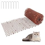 GBACHOOSE Dornengitter Gegen Katzen, Dornengitter 30 x 400 cm, Katzenabwehr Matte mit Spikes, Katzenschreck Gitter mit 7 Nägeln, Katzenzaun für Haus, Garten, Pflanzen, Töpfe