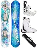 Airtracks Damen Snowboard Set Freeride Freestyle Board Glam Lady 147 - Softbindung Master - Softboots Star W 39 - SB Bag