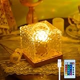 Ciskotu Luxocean Lamp LED Sternenhimmel Projektor, 16 Farben USB Wasserwellen Lampe Rotierende Dynamische Wellen Deckenprojektion Stimmungslicht Holzsockel mit Fernbedienung für Schlafzimmer/Party