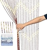 ACROSSPART 90x175cm Bambusvorhang Fadenvorhang Retro Türvorhang 27 Zeilen Insektenschutz Holzperlenvorhang Vorhang Deko Raumteiler Türvorhang Holz