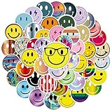 NISENTIA Smiley Aufkleber | 120 Stück Emoji Sticker Smiley in 60 verschiedenen Stilen | 5CM Smiley Sticker | Belohnungssticker für Scrapbook, Laptop, Journal und Notebook